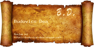 Budovics Dea névjegykártya